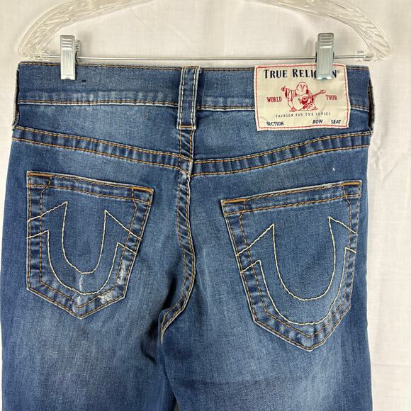 True Religion Jeans Mens W30 L34 Blue Geno Relaxed Slim Fit Distressed Denim - Picture 5 of 8